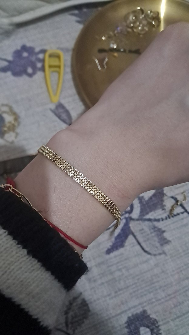 Zincir Detaylı Altın Renk Kadın Bileklik - Görsel 3