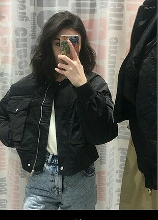 siyah Bomber ceket