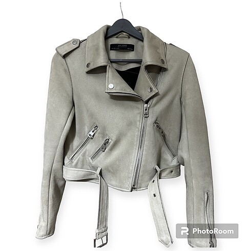 Zara Krem Biker Ceket