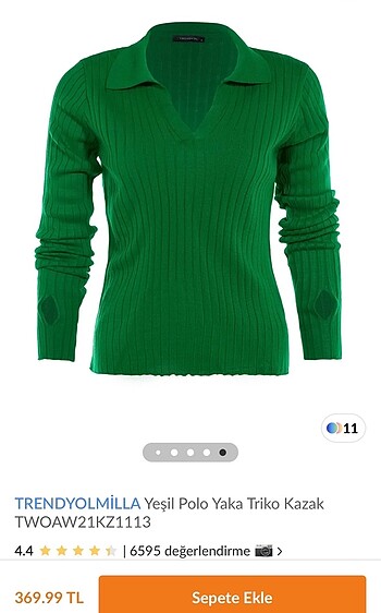 Yeşil triko kazak - Görsel 11