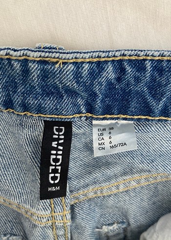 38 Beden Mavi Rahat Kesim Midi Denim Pantolon