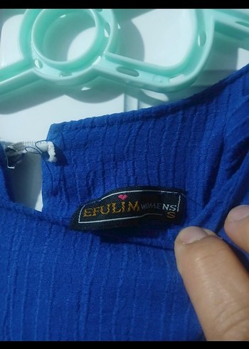 Diğer Diger Kadın Mavi Uzun Kollu Fırfırlı Elbise