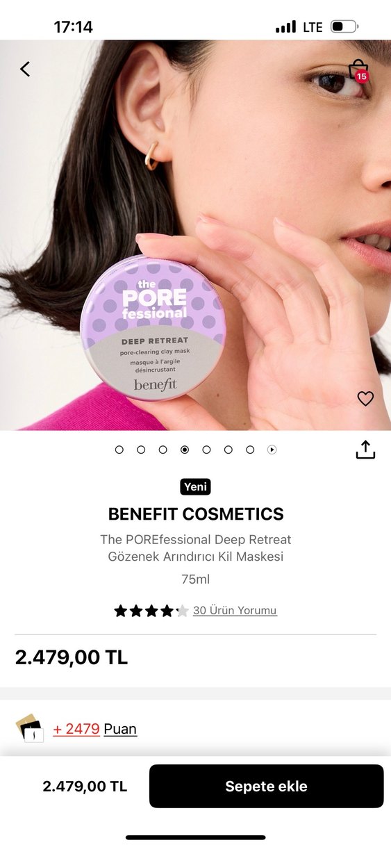 Benefit Cosmetics Gözenek Arındırıcı Kil Maskesi 75ml. /21 - Görsel 3