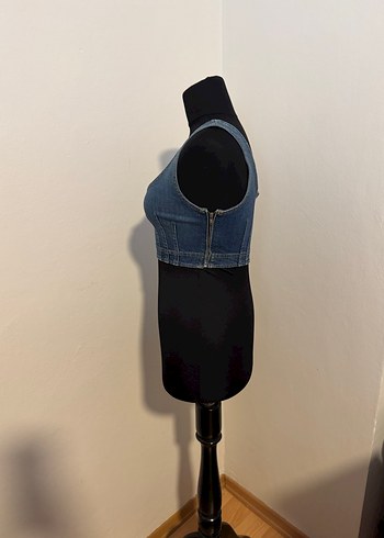 Kadın Koyu Mavi Denim Büstiyer./1365 - Görsel 4