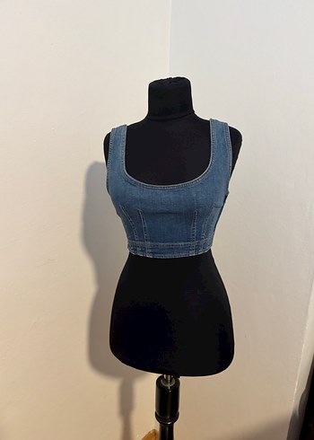 Kadın Koyu Mavi Denim Büstiyer./1365 - Görsel 3