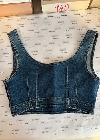 Kadın Koyu Mavi Denim Büstiyer./1365 - Görsel 12