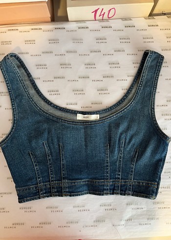 Kadın Koyu Mavi Denim Büstiyer./1365 - Görsel 11