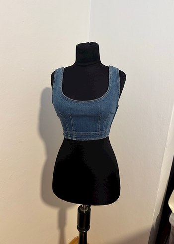 Kadın Koyu Mavi Denim Büstiyer./1365 - Görsel 2