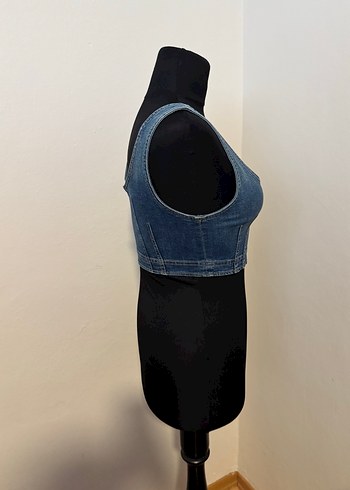 Kadın Koyu Mavi Denim Büstiyer./1365 - Görsel 8