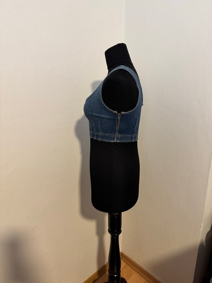 Kadın Koyu Mavi Denim Büstiyer./1365 - Görsel 5