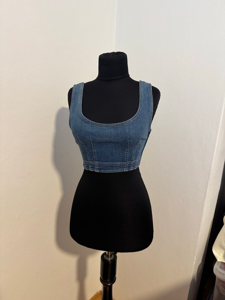 Kadın Koyu Mavi Denim Büstiyer./1365 - Görsel 2