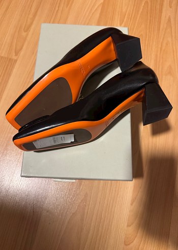 Santoni Siyah Deri Topuklu Kadın Ayakkabı./304 - Görsel 9