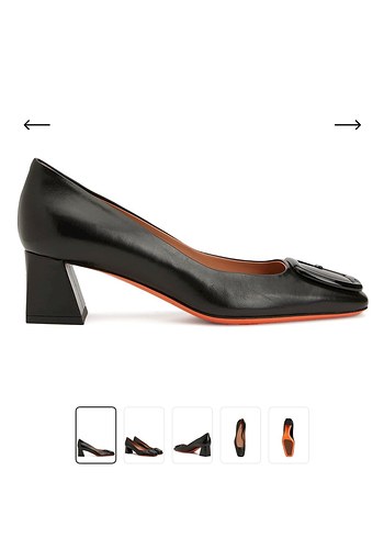 Santoni Siyah Deri Topuklu Kadın Ayakkabı./304 - Görsel 6