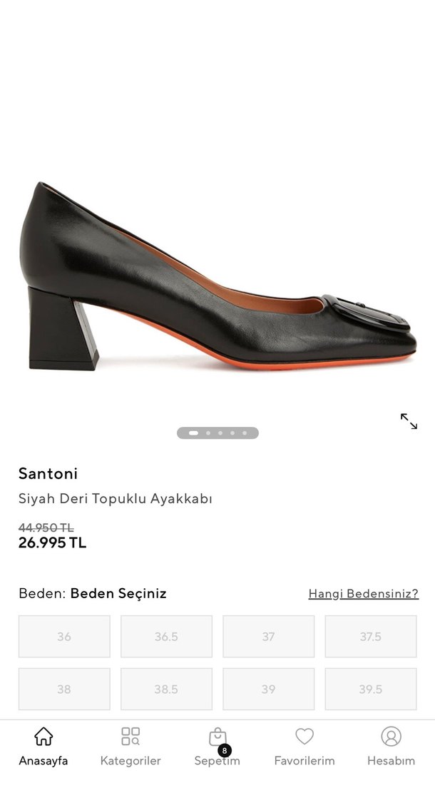Santoni Siyah Deri Topuklu Kadın Ayakkabı./304 - Görsel 3