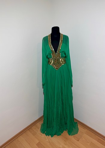 Zuhair Murad Yesil İslemeli Bohem Uzun Abiye Elbise 130