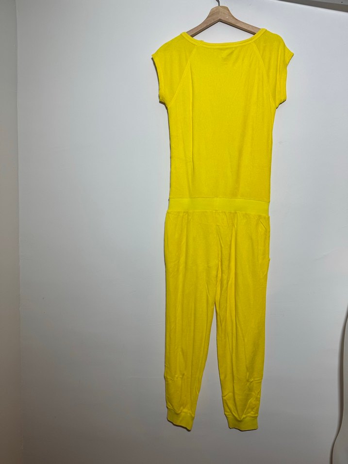 Sarı Kadın Midi Tulum, Kısa Kollu, Rahat Kesim./1446 - Görsel 5