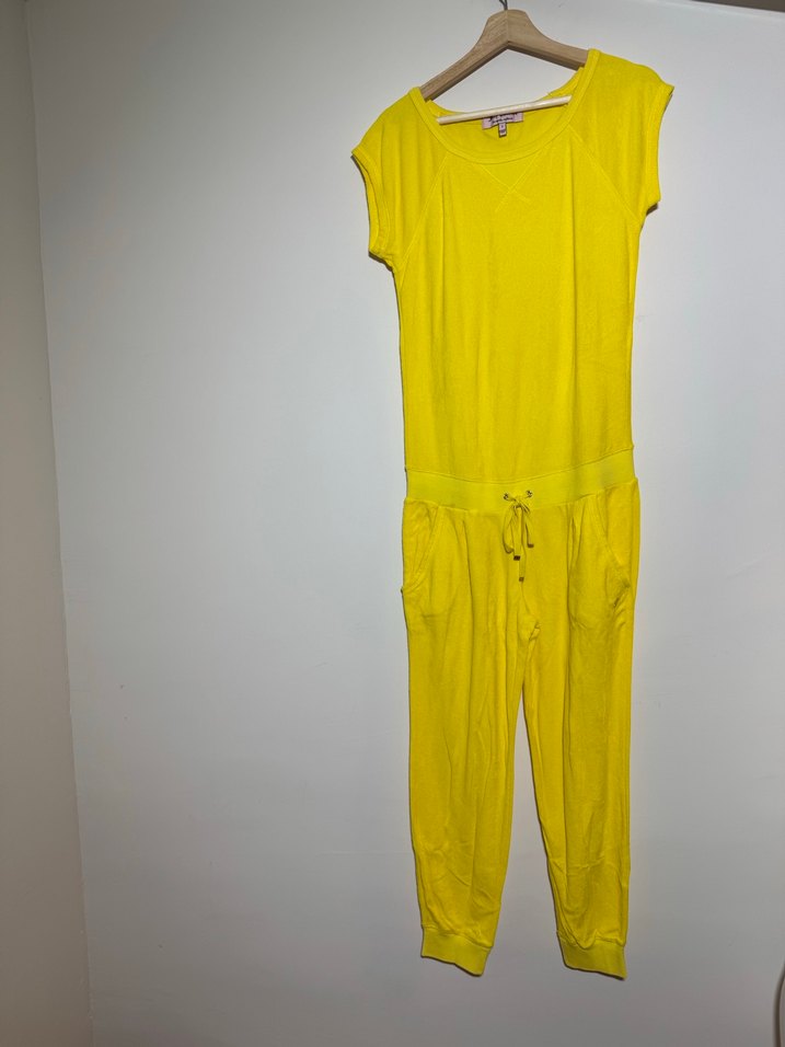 Sarı Kadın Midi Tulum, Kısa Kollu, Rahat Kesim./1446 - Görsel 3