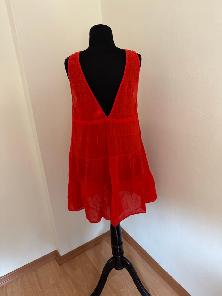 Kırmızı Kolsuz tunik - Görsel 5