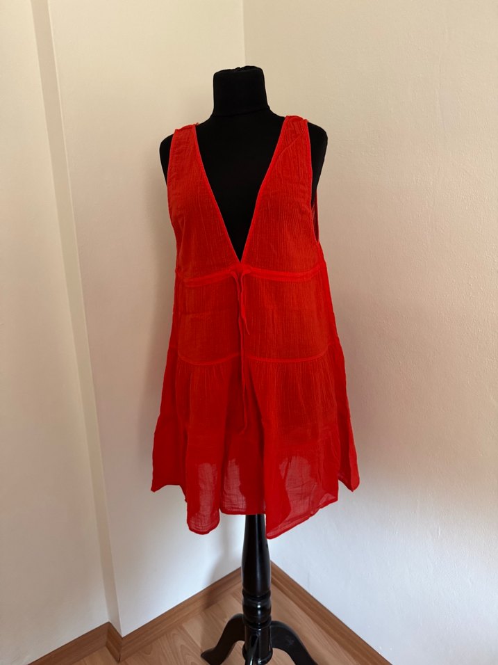 Kırmızı Kolsuz tunik - Görsel 3