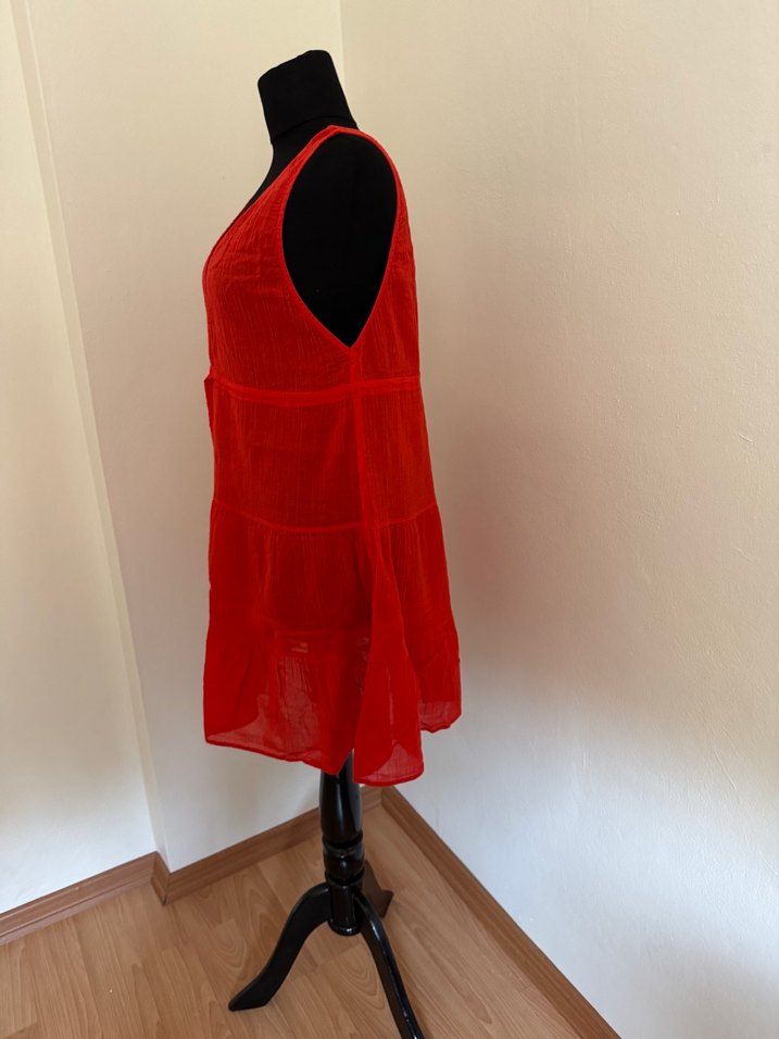 Kırmızı Kolsuz tunik - Görsel 4