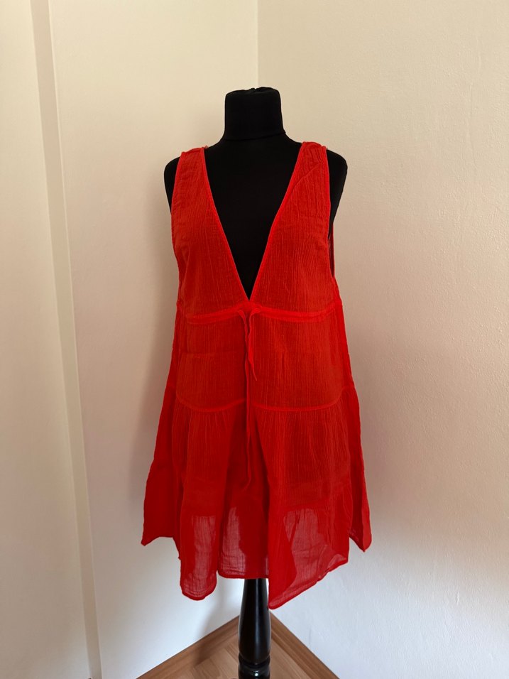 Kırmızı Kolsuz tunik - Görsel 2