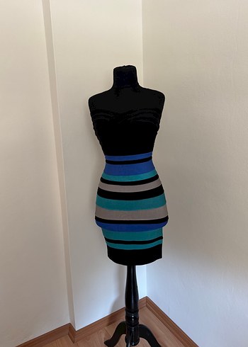 Çizgili Mini Triko Elbise ./1026