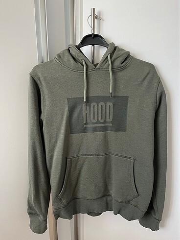 haki kapüşonlu sweatshirt