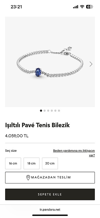 Pandora ışıltılı tenis bileklik