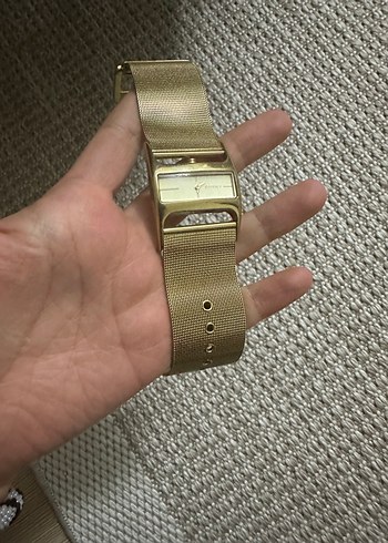 Kadın Parlak Altın Kemerli Saat - Görsel 7