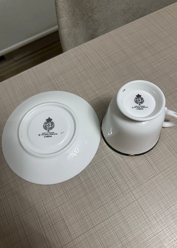 Beyaz Altın Kenarlı Fincan ve Tabağı - Görsel 5