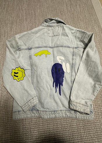 Gri Düğmeli Kadın Denim Ceket - Görsel 2