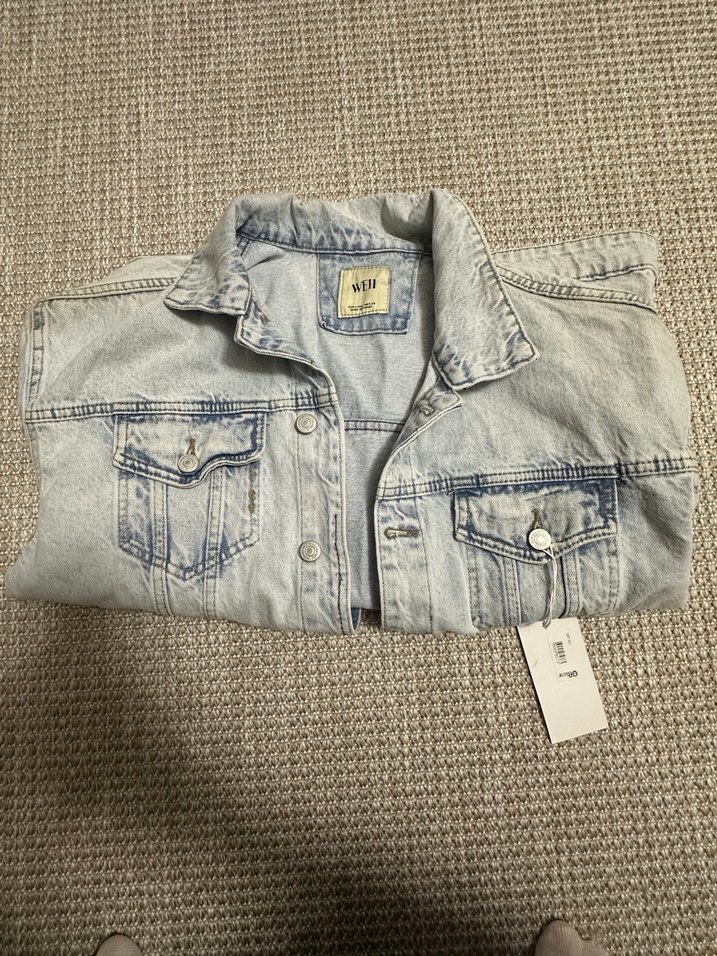 Gri Düğmeli Kadın Denim Ceket - Görsel 3