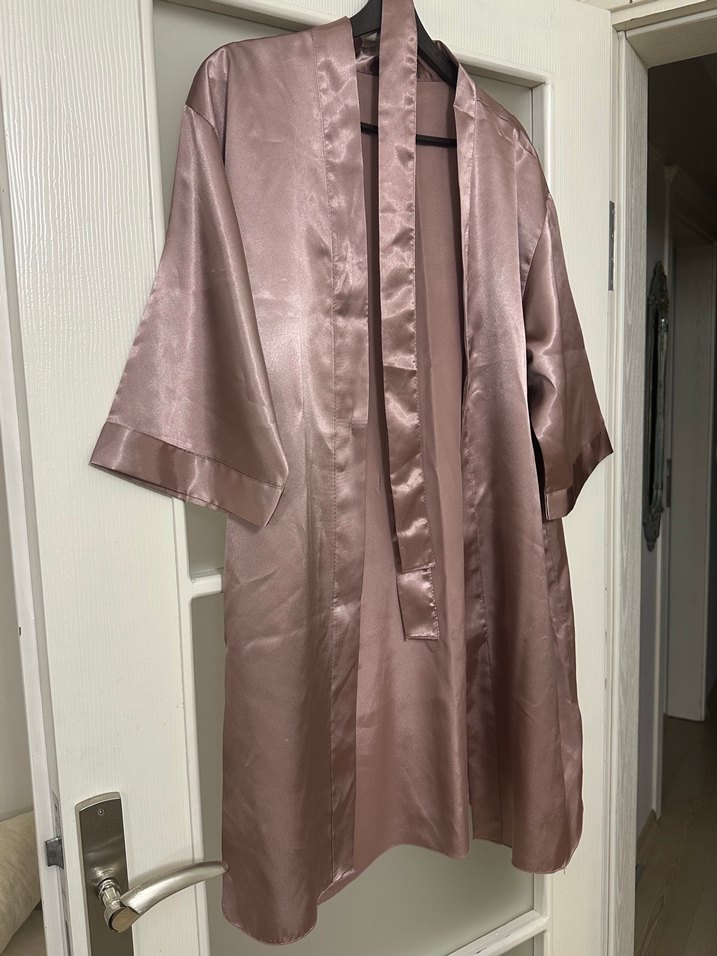 Saten Midi Kadın Sabahlık, Bohem Stil - Görsel 3