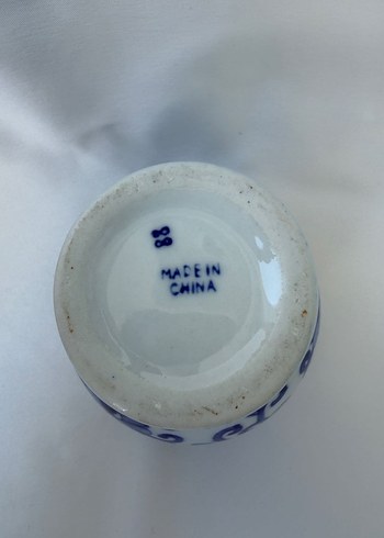 Mavi Çiçek Desenli Seramik Vazo - Görsel 3