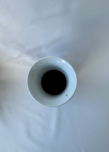 Mavi Çiçek Desenli Seramik Vazo - Görsel 3