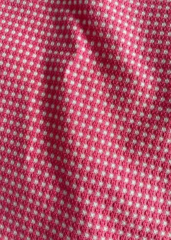 Pembe Kareli Midi Mini Etek - Görsel 3