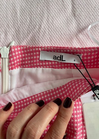 Pembe Kareli Midi Mini Etek - Görsel 4