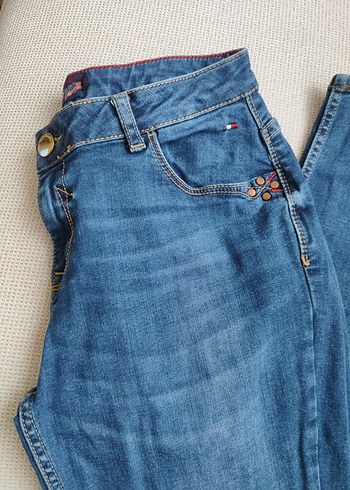 U.S Polo Assn. Düğmeli Mavi Kadın Denim Pantolon