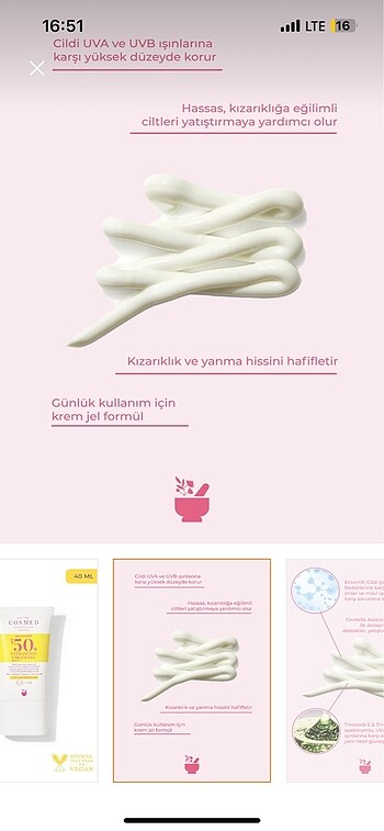 Cosmed Cosmed yüz güneş kremı