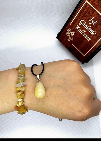 Sarı Zincir Detaylı Bohem Kadın Bileklik - Görsel 2