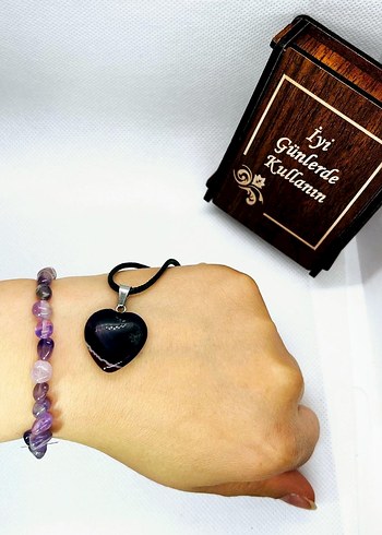 Mor Ametist Boncuklu Gotik Bileklik - Görsel 2