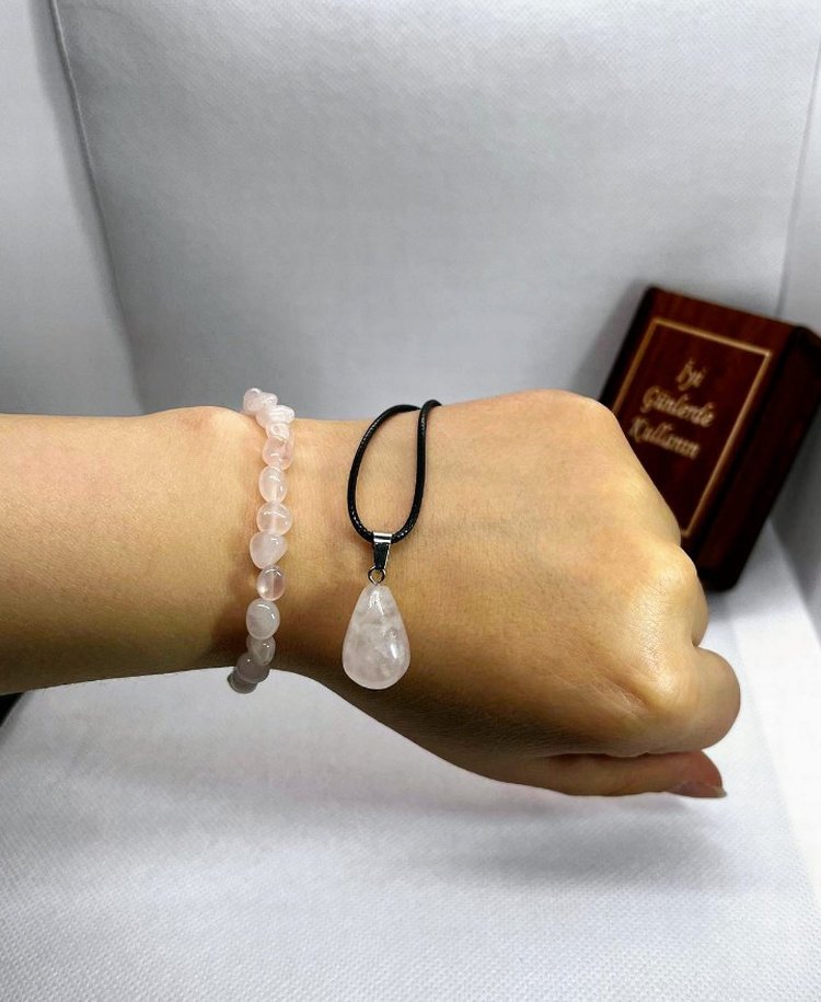 Beyaz Boncuklu Kuvars Bileklik - Görsel 2