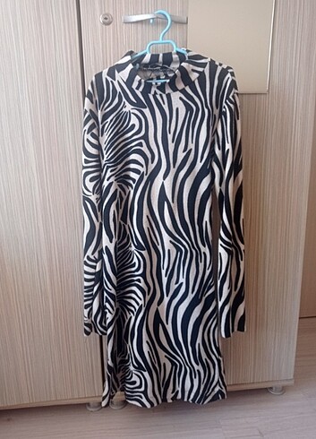 Zebra Desenli Elbise 