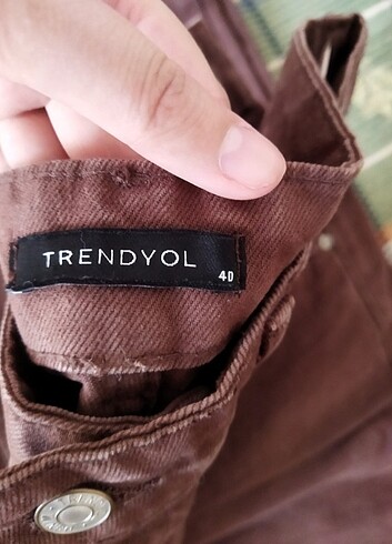 40 Beden Trendyol kahverengi kalp desenli pantolon 