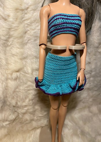 örgü barbie bebek elbisesi - Görsel 3