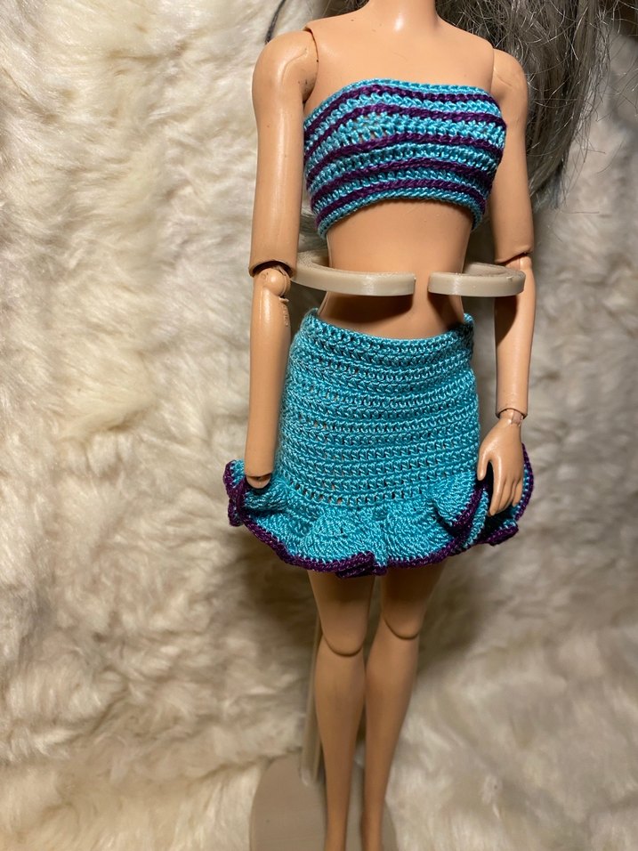 örgü barbie bebek elbisesi - Görsel 3