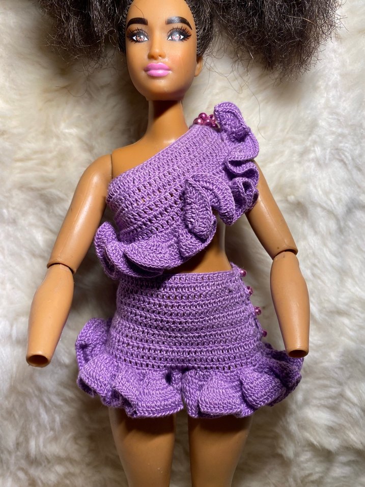 örgü barbie bebek elbisesi - Görsel 2