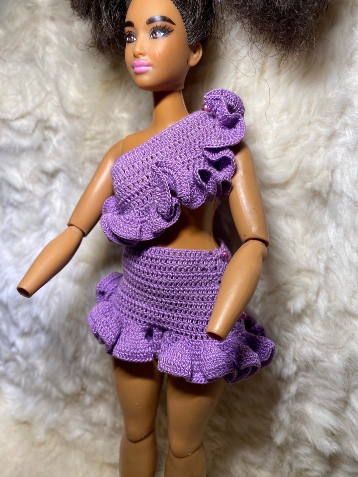 örgü barbie bebek elbisesi - Görsel 4