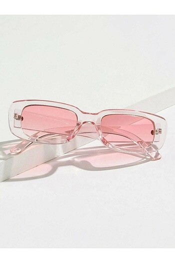 Pembe cam şeffaf çerçeve retro vintage gözlük