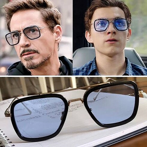 Mavi cam unisex Tony Stark gözlüğü